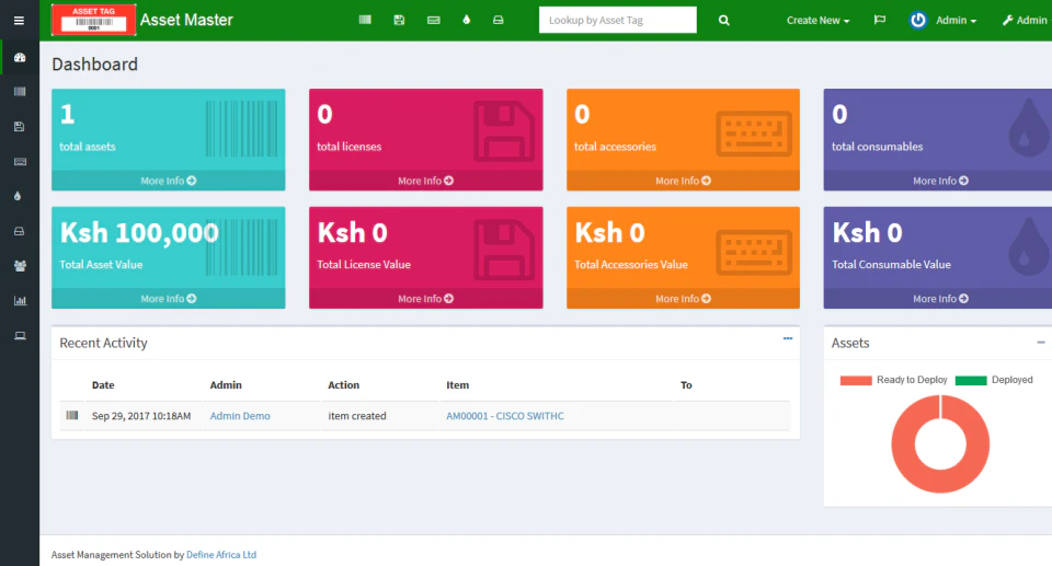 screenshot of Asset Master